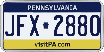 PA license plate JFX2880