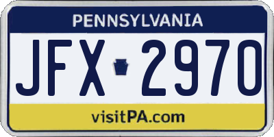 PA license plate JFX2970