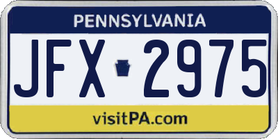 PA license plate JFX2975