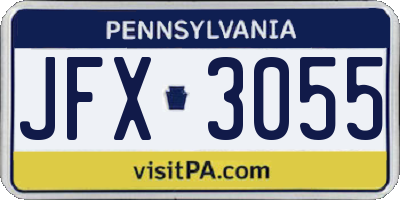 PA license plate JFX3055