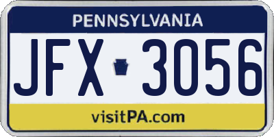 PA license plate JFX3056