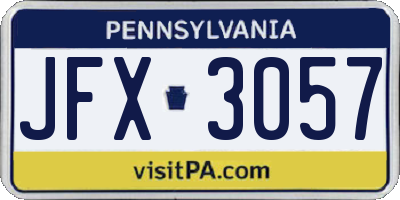 PA license plate JFX3057