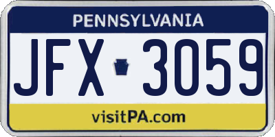 PA license plate JFX3059
