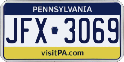 PA license plate JFX3069