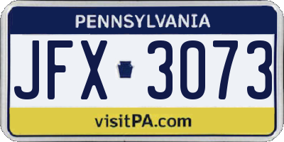PA license plate JFX3073