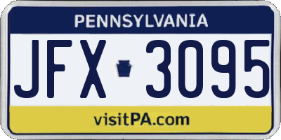 PA license plate JFX3095