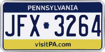 PA license plate JFX3264