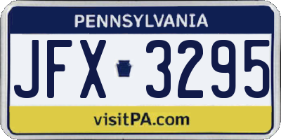 PA license plate JFX3295