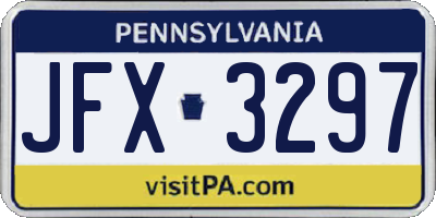 PA license plate JFX3297