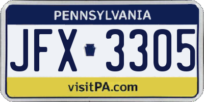 PA license plate JFX3305