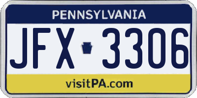 PA license plate JFX3306