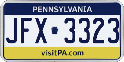 PA license plate JFX3323