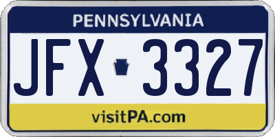 PA license plate JFX3327