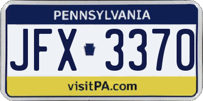 PA license plate JFX3370