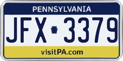 PA license plate JFX3379