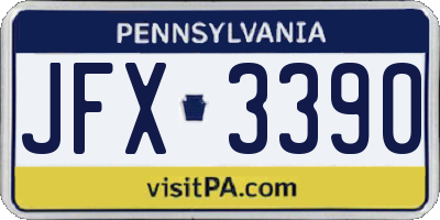 PA license plate JFX3390