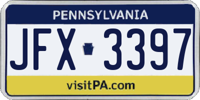 PA license plate JFX3397