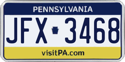 PA license plate JFX3468