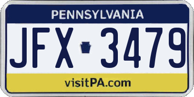 PA license plate JFX3479