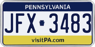PA license plate JFX3483