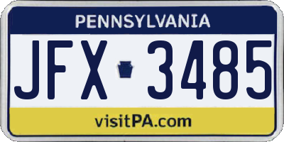 PA license plate JFX3485