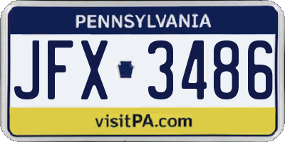 PA license plate JFX3486