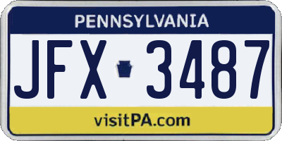 PA license plate JFX3487