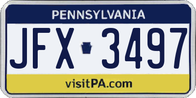 PA license plate JFX3497
