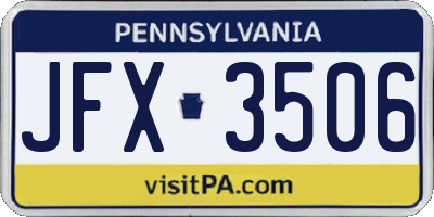 PA license plate JFX3506