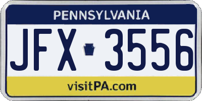 PA license plate JFX3556