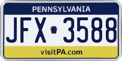 PA license plate JFX3588