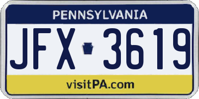 PA license plate JFX3619
