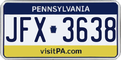 PA license plate JFX3638