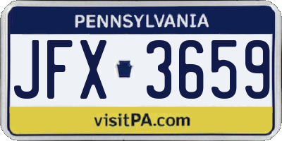 PA license plate JFX3659
