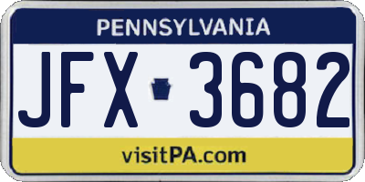 PA license plate JFX3682