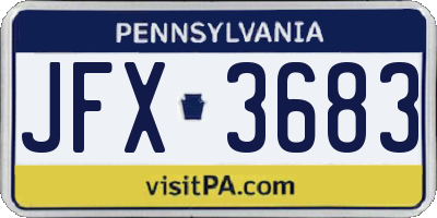 PA license plate JFX3683