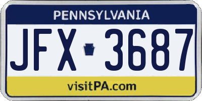 PA license plate JFX3687