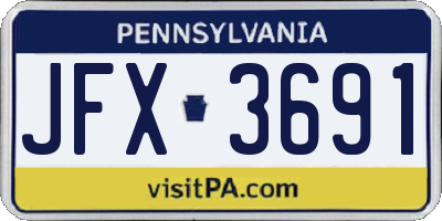 PA license plate JFX3691