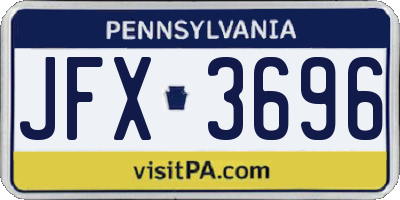 PA license plate JFX3696