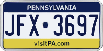 PA license plate JFX3697