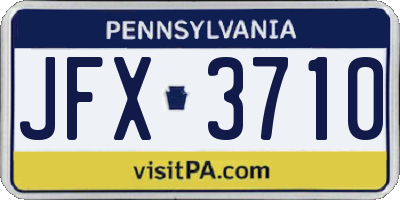 PA license plate JFX3710