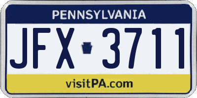 PA license plate JFX3711