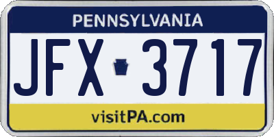 PA license plate JFX3717