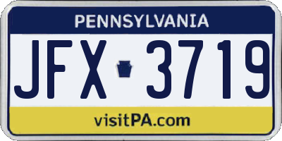 PA license plate JFX3719