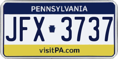 PA license plate JFX3737