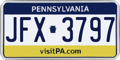 PA license plate JFX3797