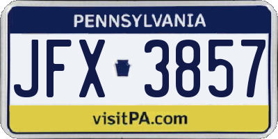 PA license plate JFX3857
