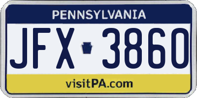 PA license plate JFX3860