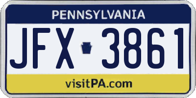 PA license plate JFX3861