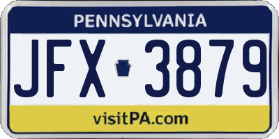 PA license plate JFX3879